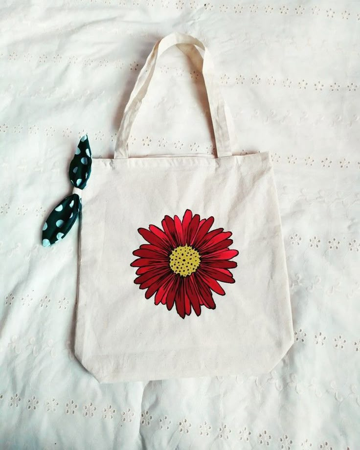 Red Flower Tote Bag